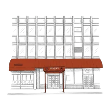 Illustration of the Sparks Steak House facade